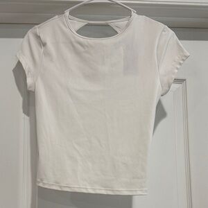 wild fable White Short Sleeve Top with Back Keyhole